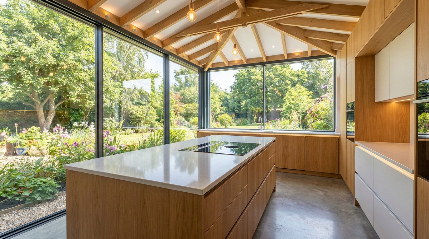 Keuken in de veranda: wanneer het werkt en wanneer juist niet