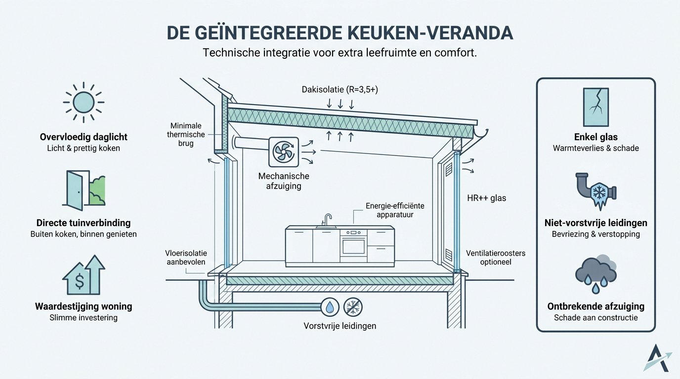 Technische analyse van een keuken in een veranda
