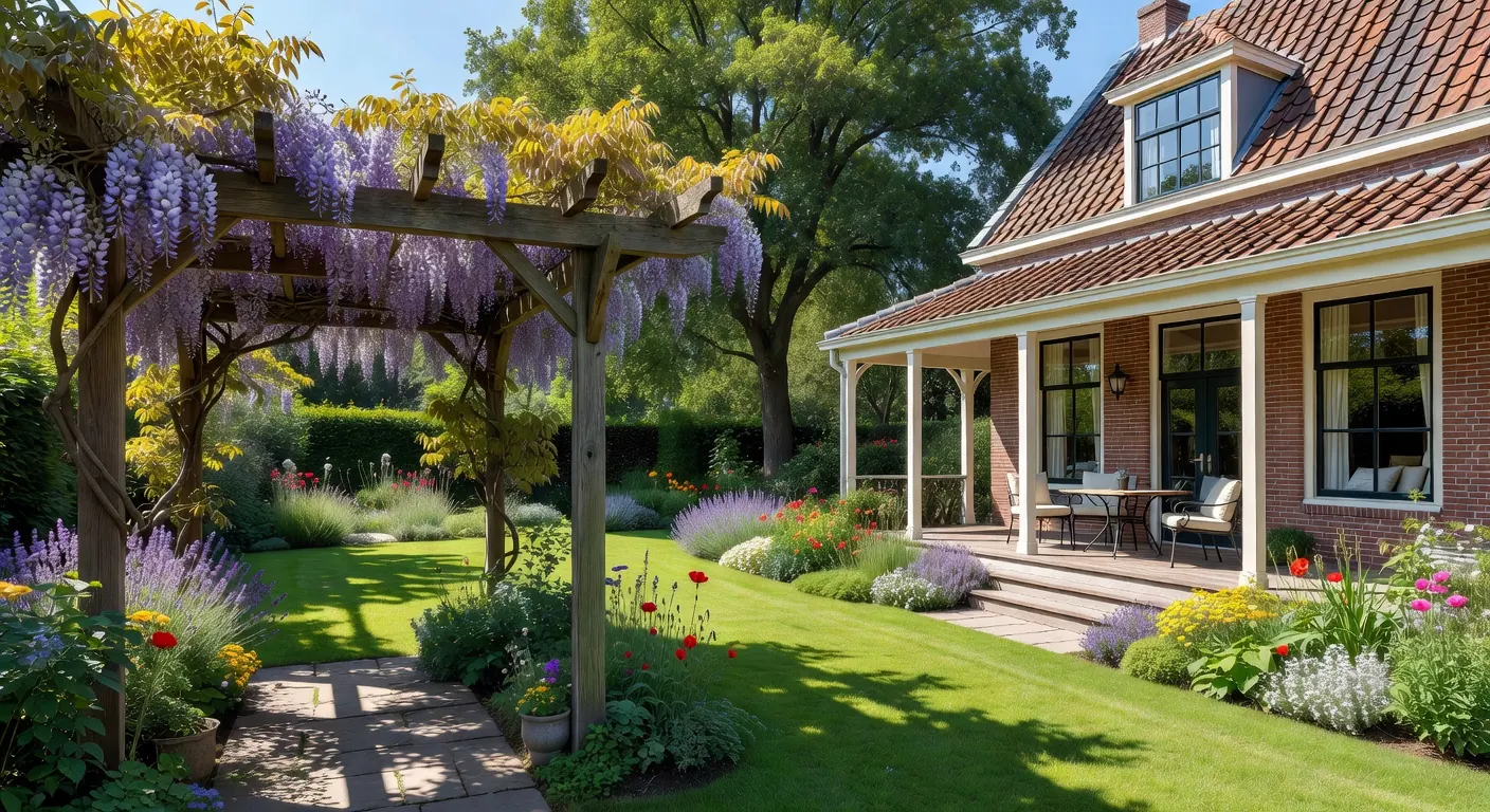 Moderne veranda 2026 met aluminium en hout in zachte aardetinten